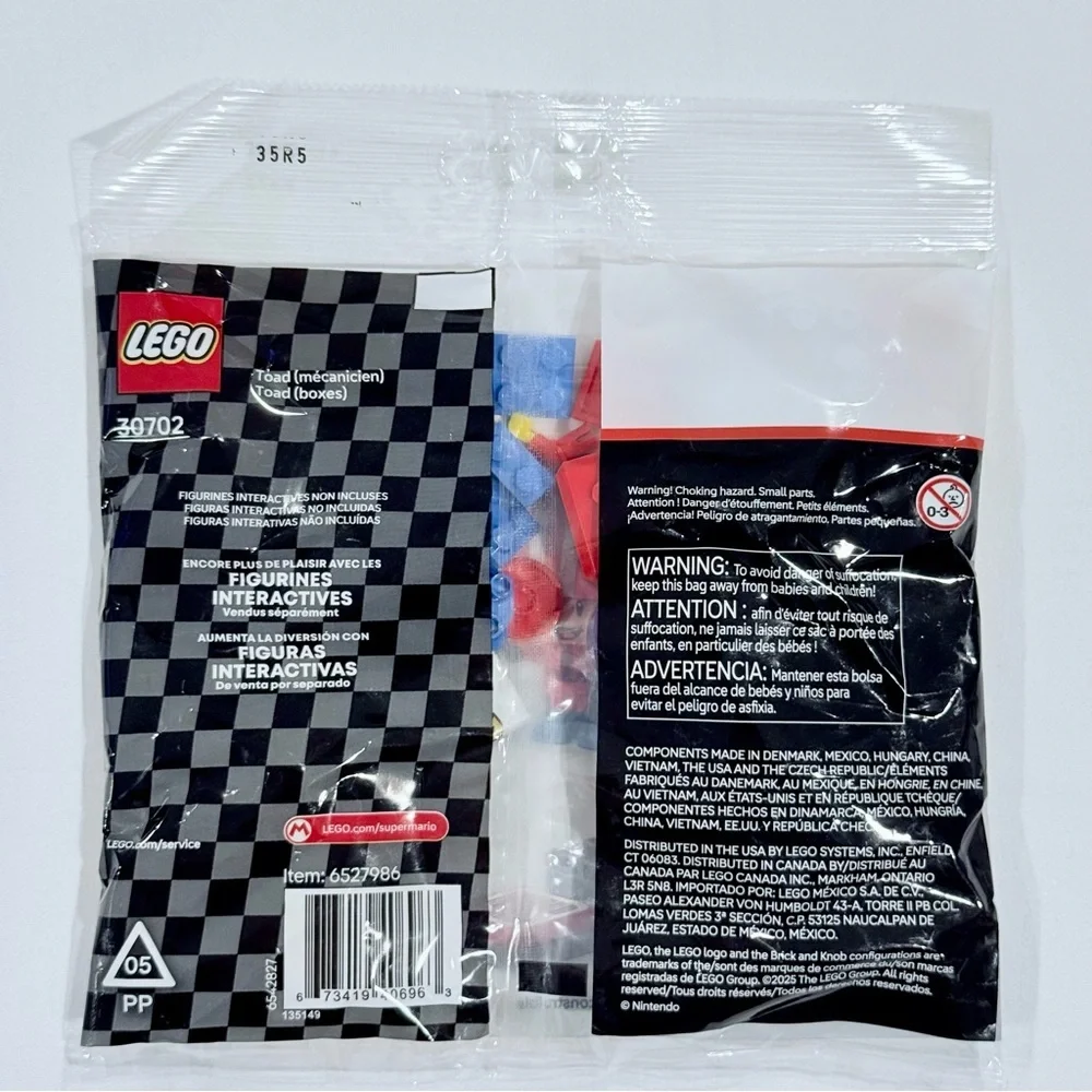New LEGO Super Mario Kart Toad Pit Crew Set 30702 Polybag 39 Pieces Nintendo